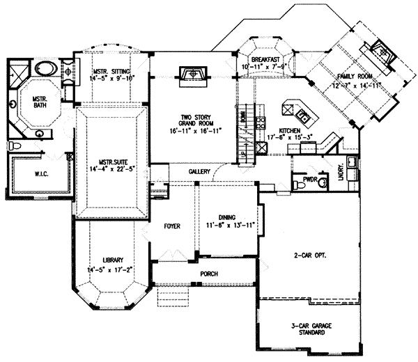 Home Plan - Traditional Floor Plan - Main Floor Plan #54-146