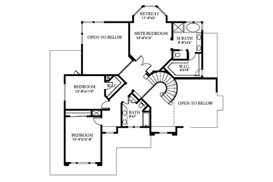 Floor Plan - Upper Floor for Craftsman House Plan #515-23 - 3 bed, 3 bath