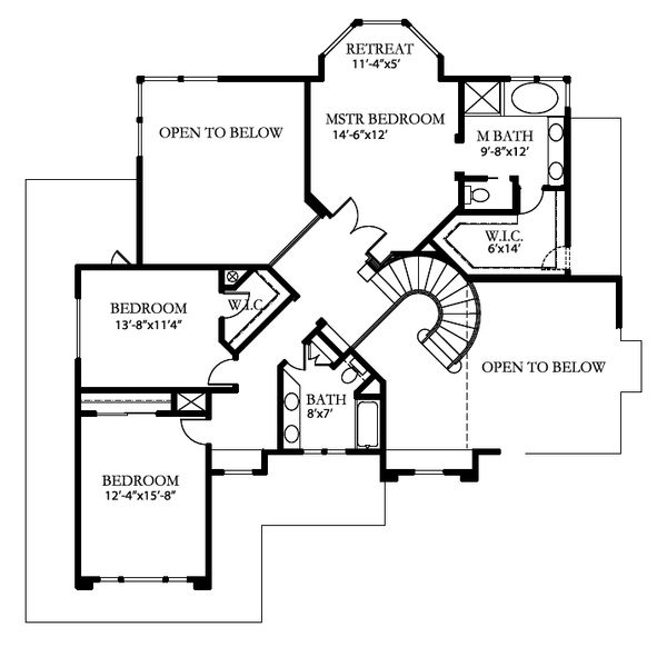 Craftsman Floor Plan - Upper Floor Plan #515-23