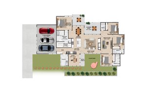 Floor Plan - Main Floor for Modern House Plan #1110-23 - 4 bed, 4 bath
