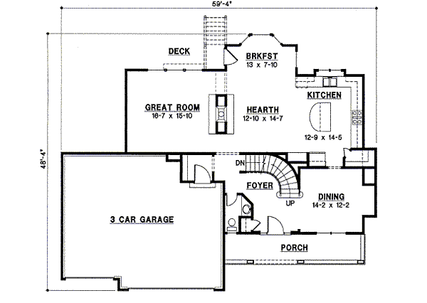 Traditional Style House Plan - 4 Beds 3 Baths 2582 Sq/Ft Plan #67-811 ...