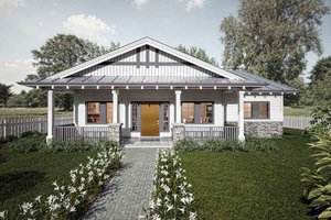 Cottage Exterior - Front Elevation Plan #1101-44