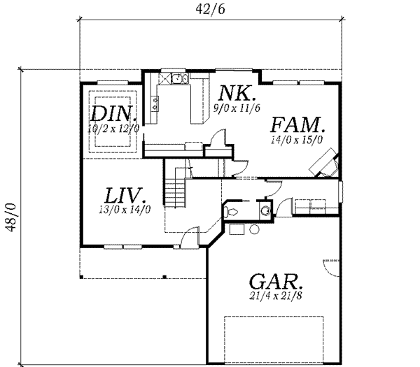 Traditional Floor Plan - Main Floor Plan #130-112