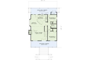 Floor Plan - Main Floor for Cottage House Plan #17-2354 - 3 bed, 2 bath