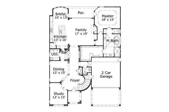 Floor Plan - Main Floor for European House Plan #411-644 - 5 bed, 4.5 bath