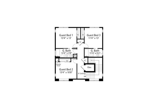 Floor Plan - Upper Floor for Beach House Plan #938-118 - 4 bed, 3.5 bath