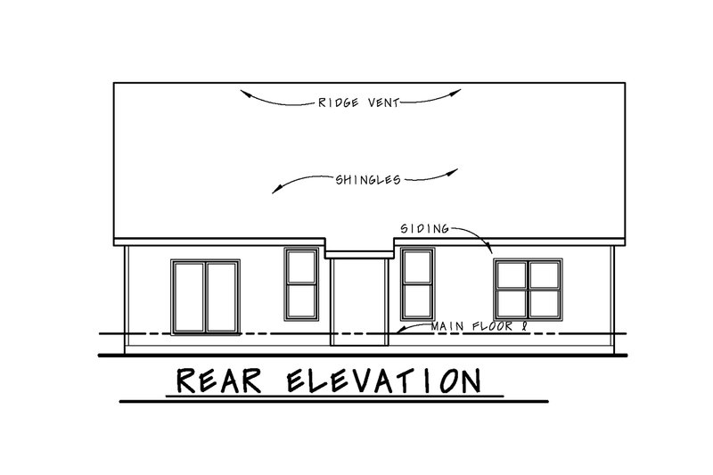 Dream House Plan - Exterior - Rear Elevation for Traditional House Plan #20-2452 - 3 bed, 2.5 bath