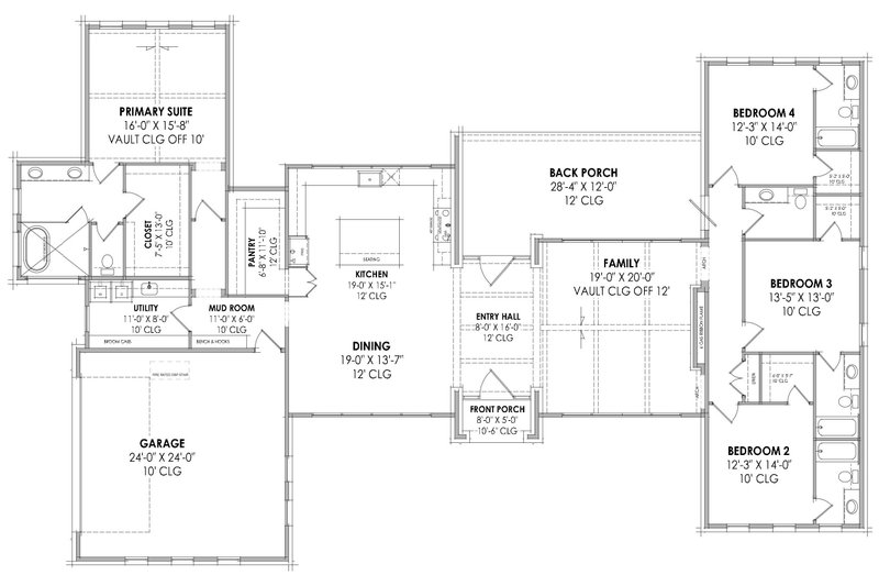 Home Plan - Floor Plan - Main Floor for Modern House Plan #1096-53 - 4 bed, 4.5 bath