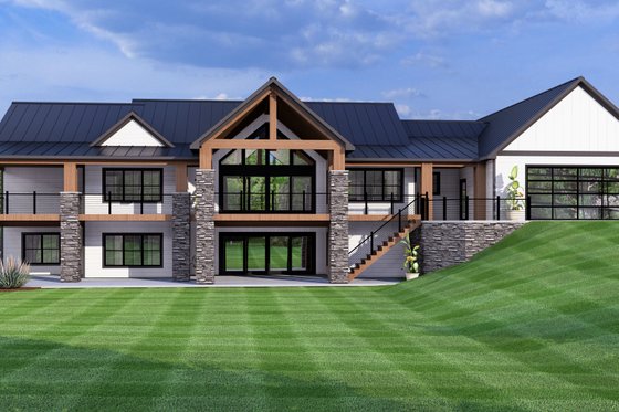 Exterior - Rear Elevation for Barndominium House Plan #1064-302 - 3 bed, 2.5 bath