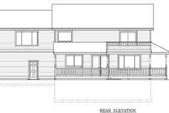 Exterior - Rear Elevation for Farmhouse House Plan #102-203 - 3 bed, 2.5 bath