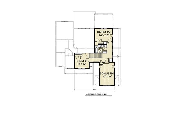 Floor Plan - Upper Floor for Farmhouse House Plan #1070-70 - 3 bed, 2.5 bath