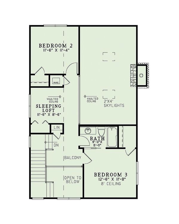 Architectural House Design - Country Floor Plan - Upper Floor Plan #17-2434