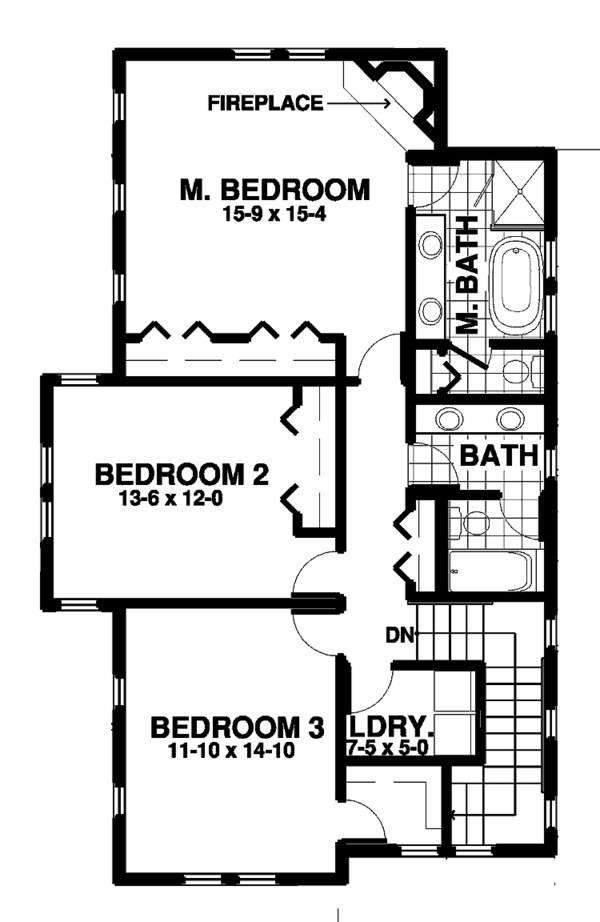 Contemporary Floor Plan - Upper Floor Plan #1042-6