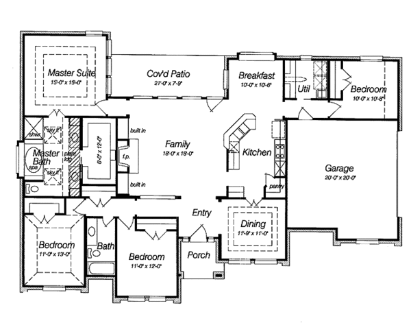House Plan Design - Ranch Floor Plan - Main Floor Plan #946-7