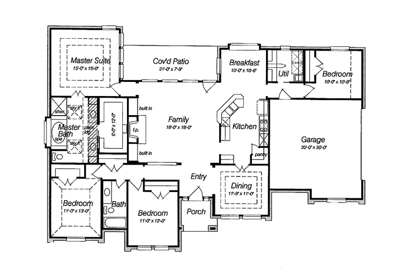 Home Plan - Floor Plan - Main Floor for Ranch House Plan #946-7 - 4 bed, 2 bath