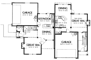 Floor Plan - Main Floor for Traditional House Plan #48-756 - 6 bed, 4 bath