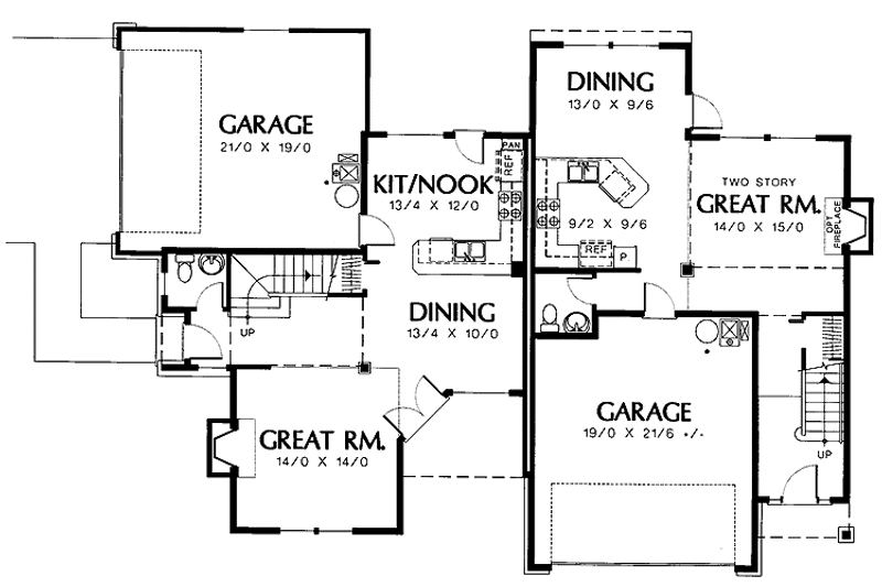 House Design - Floor Plan - Main Floor for Traditional House Plan #48-756 - 6 bed, 4 bath