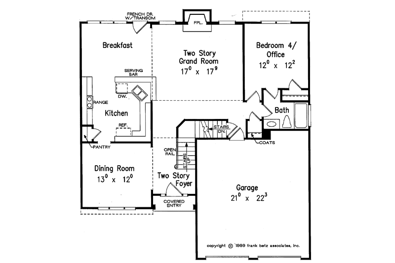 Home Plan - Floor Plan - Main Floor for Colonial House Plan #927-692 - 4 bed, 3 bath