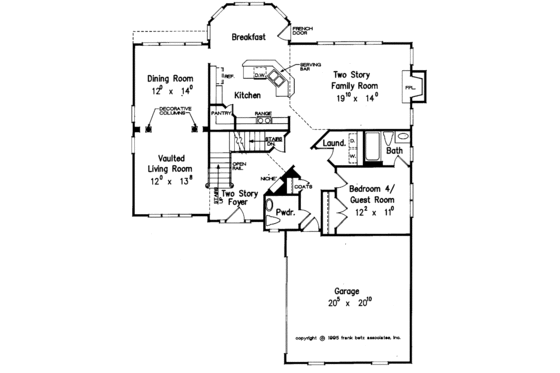 Floor Plan - Main Floor for European House Plan #927-95 - 4 bed, 3.5 bath