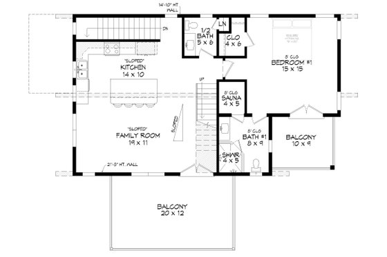 Floor Plan - Upper Floor for Contemporary House Plan #932-1226 - 3 bed, 3.5 bath