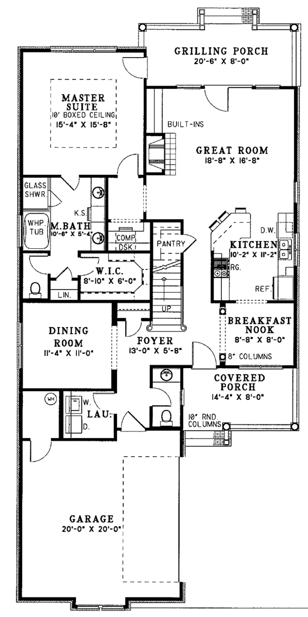 Bungalow Floor Plan - Main Floor Plan #17-3015
