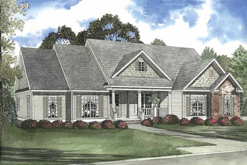 Architectural House Design - Country Exterior - Front Elevation Plan #17-3207