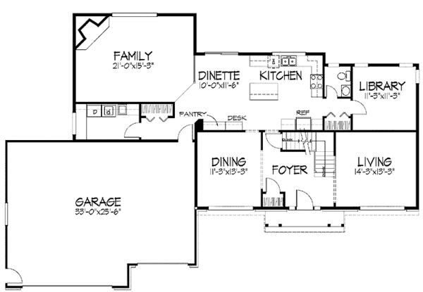 House Blueprint - Tudor Floor Plan - Main Floor Plan #51-916