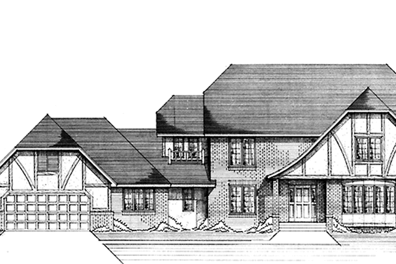 Home Plan - Tudor Exterior - Front Elevation Plan #51-952