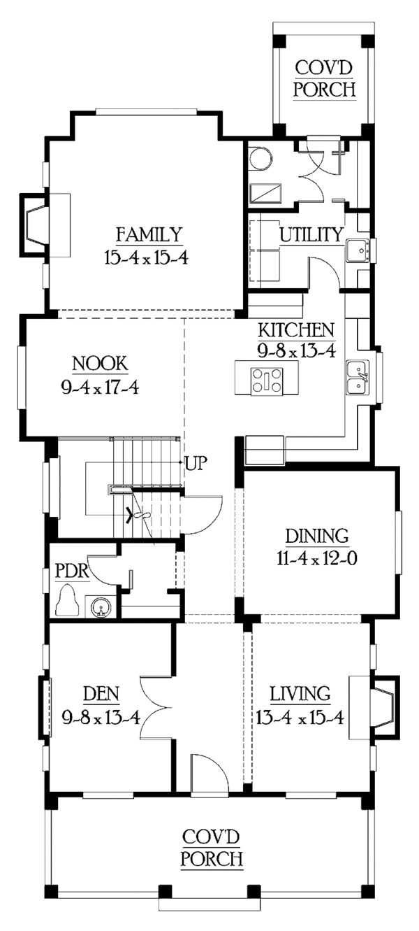 Craftsman Floor Plan - Main Floor Plan #132-235