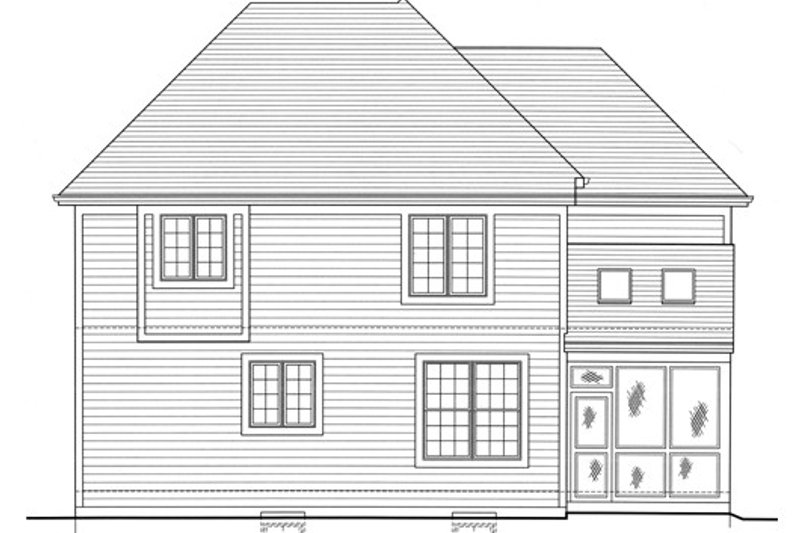 House Blueprint - Exterior - Rear Elevation for Cottage House Plan #46-505 - 4 bed, 2.5 bath