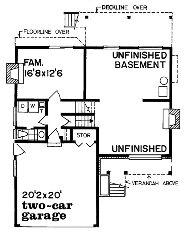 House Blueprint - Contemporary Floor Plan - Lower Floor Plan #47-714