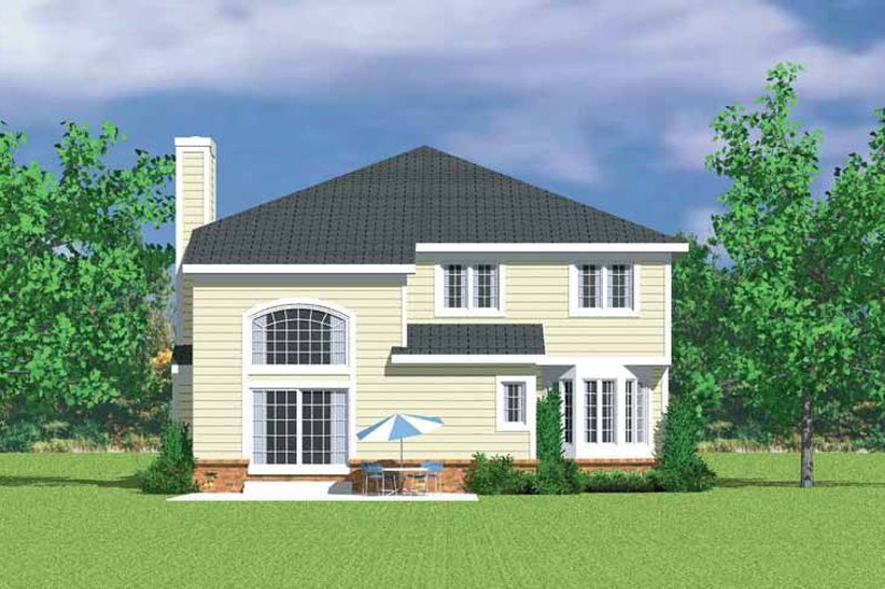 House Blueprint - Country Exterior - Rear Elevation Plan #72-1124