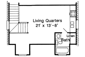 Floor Plan - Upper Floor House Plan #410-3574 - 1 bed, 1 bath