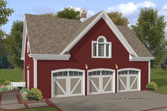 Exterior - Front Elevation 3 for Craftsman House Plan #56-673 - 1 bed, 1 bath
