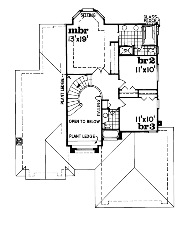 House Plan Design - Mediterranean Floor Plan - Upper Floor Plan #47-836