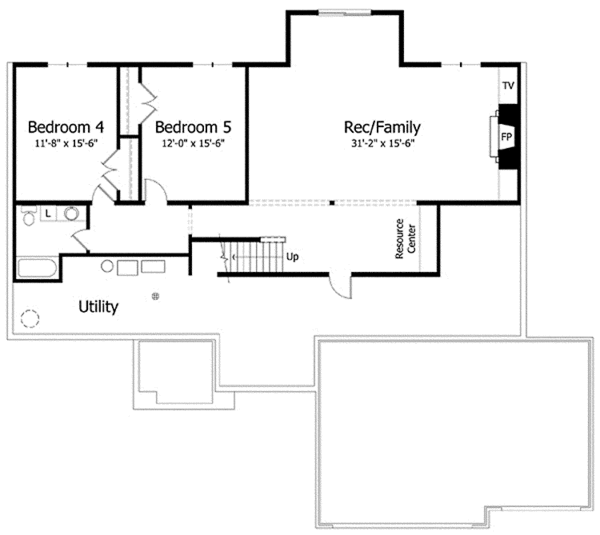 Architectural House Design - European Floor Plan - Lower Floor Plan #51-995