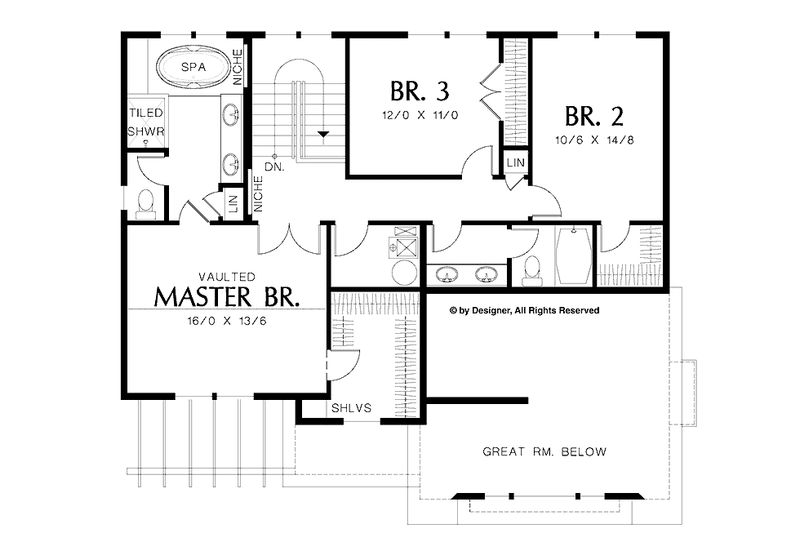 Home Plan - Floor Plan - Upper Floor for Craftsman House Plan #48-873 - 4 bed, 2.5 bath