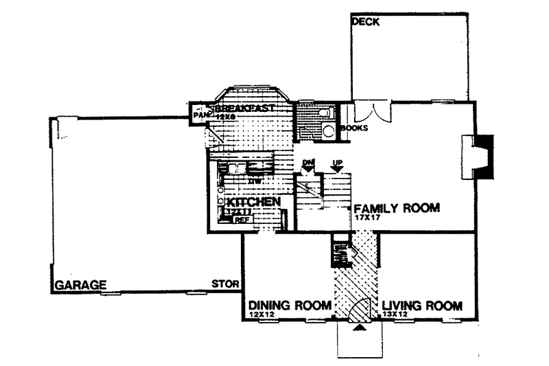 Home Plan - Floor Plan - Main Floor for Colonial House Plan #30-275 - 4 bed, 2.5 bath