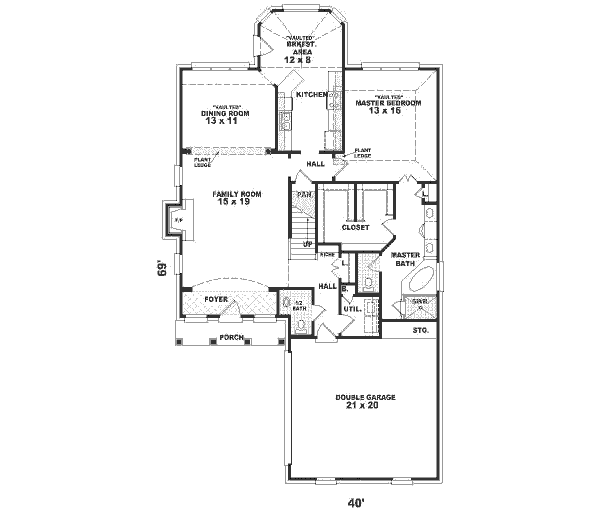 Southern Floor Plan - Main Floor Plan #81-245