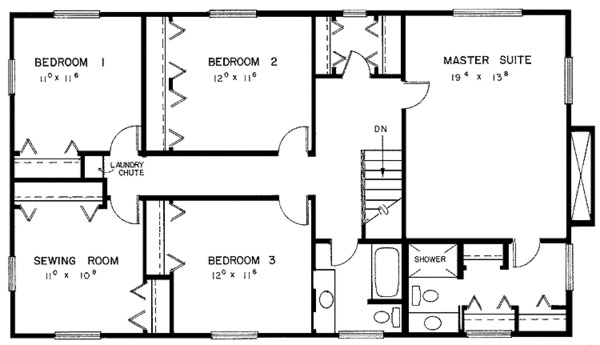 House Design - Country Floor Plan - Upper Floor Plan #60-902