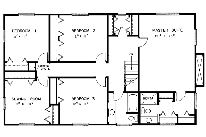 Home Plan - Floor Plan - Upper Floor for Country House Plan #60-902 - 4 bed, 3 bath