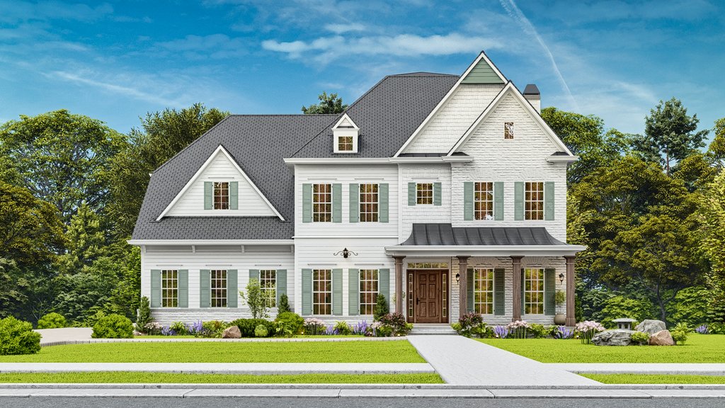 Exterior - Front Elevation 2 for Craftsman House Plan #54-694 - 5 bed, 4 bath