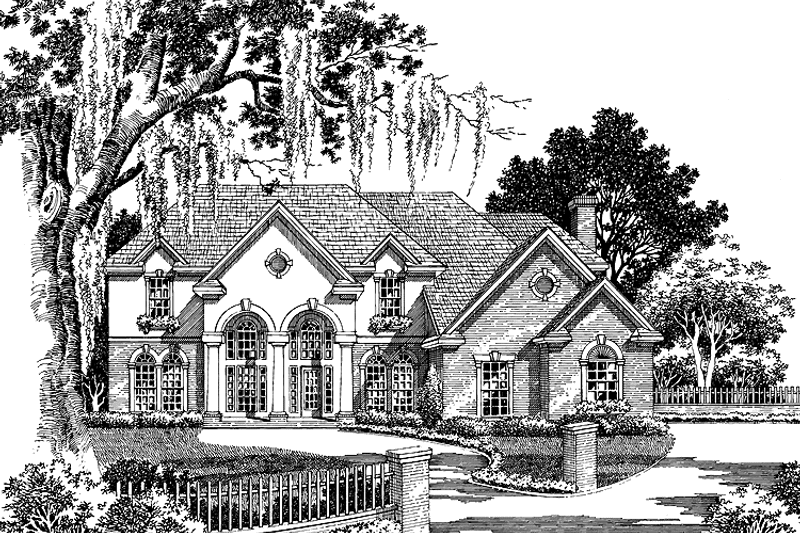 House Plan Design - Exterior - Front Elevation 3 for Mediterranean House Plan #952-178 - 4 bed, 3.5 bath