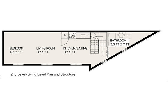 Modern design, 2 story studio plan, loft design, upper floor plan