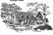 Colonial Style House Plan - 3 Beds 3 Baths 2533 Sq/Ft Plan #72-813 Exterior 