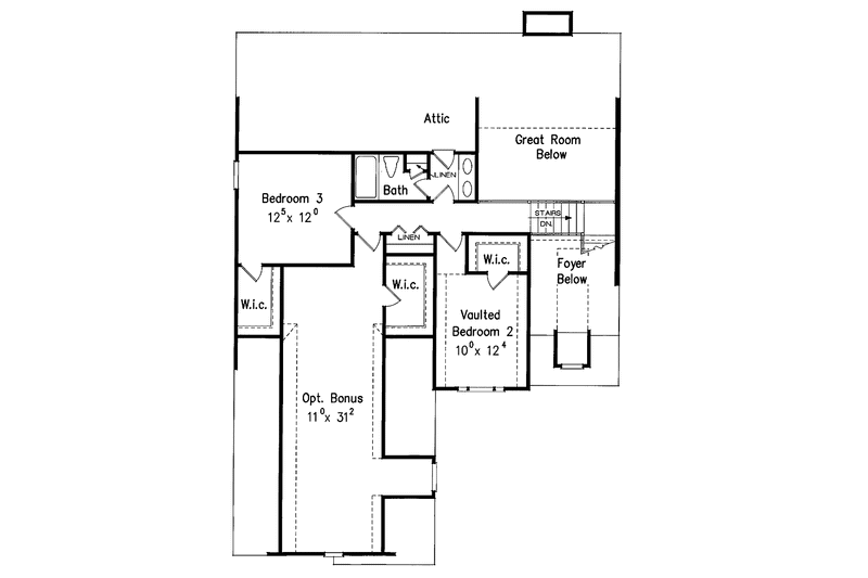House Blueprint - Floor Plan - Upper Floor for Country House Plan #927-824 - 4 bed, 3 bath