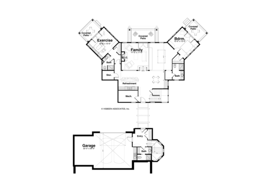 Floor Plan - Lower Floor for Craftsman House Plan #928-259 - 4 bed, 5.5 bath