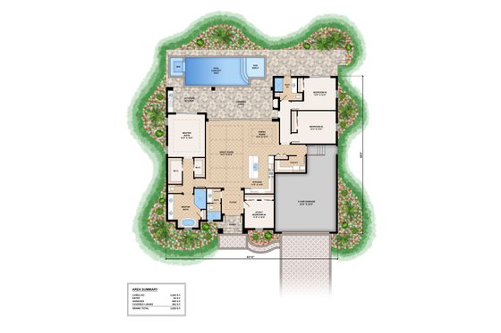 Floor Plan - Main Floor for Contemporary House Plan #1083-10 - 4 bed, 3 bath