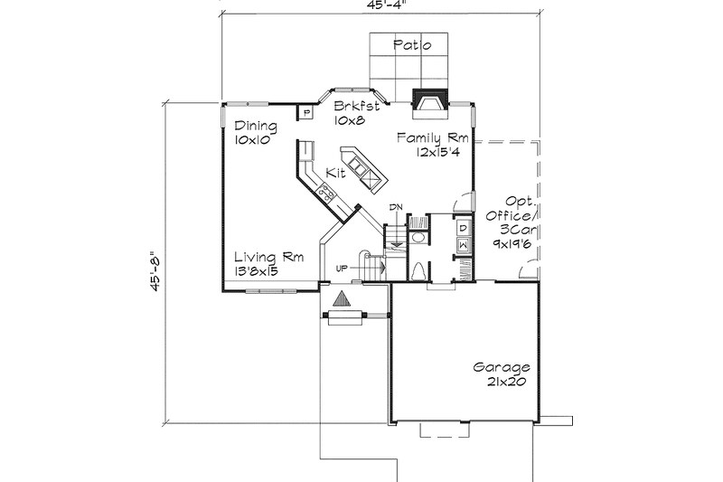 Home Plan - Floor Plan - Main Floor for European House Plan #320-526 - 3 bed, 2.5 bath