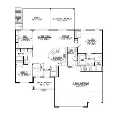 Floor Plan - Main Floor for Craftsman House Plan #1064-133 - 2 bed, 2 bath